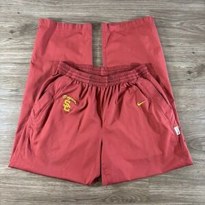 Vintage Nike Team Men's USC Trojans Ankle Zip Windbreaker Pants Red Size Medium